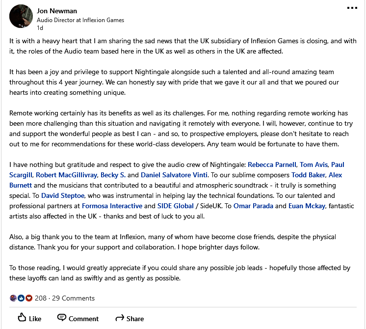 Inflexion Games团队工作相关场景图