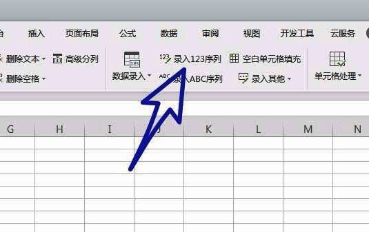 选择录入123序列功能操作示意图