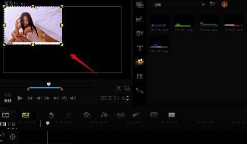 会声会影导入照片到2轨道的操作图片