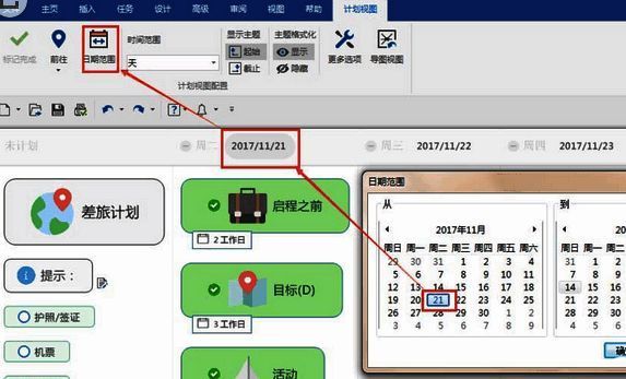MindManager日期范围配图