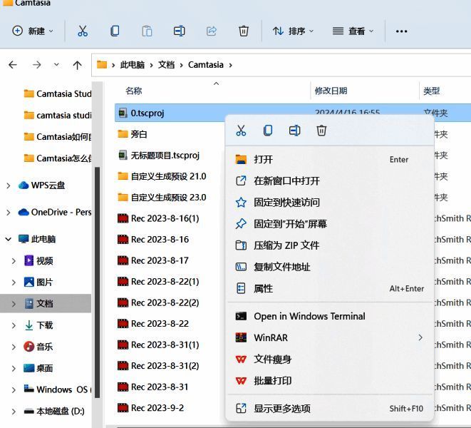 查找后缀为.tscproj的文件示例图