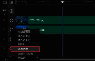 选择轨透明度选项的相关图片