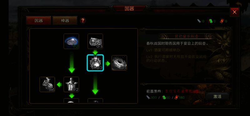 《群雄时代》国器天赋树展示图