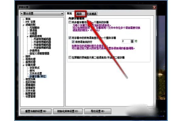 kmplayer plus高级选项卡界面图片