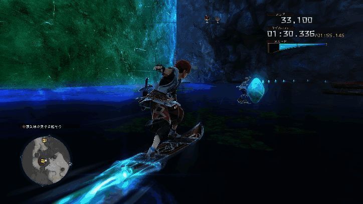 《伊苏 X -诺曼荣光-》玛那滑行竞速画面