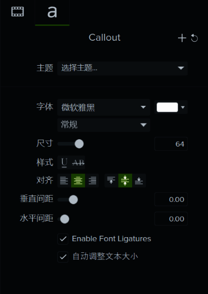 Camtasia studio标注参数修改及位置移动界面图