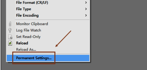 点击Permanent Settings界面图