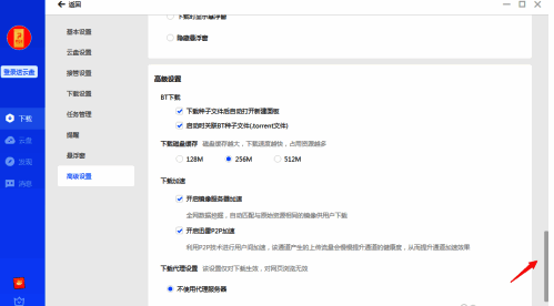 页面中出现开启或关闭迅雷影音的切换按钮