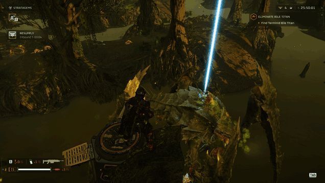 战斗地图全景截图，显示吐酸泰坦所在区域及周围环境布局