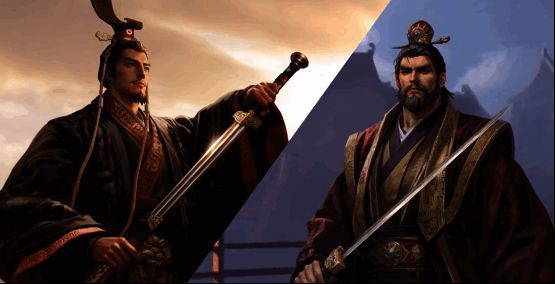 刘秀身披战袍手持长剑,身后是燃烧的战场与坠落的陨石