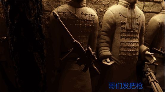 明朝大将戚继光身穿铠甲驾驶机甲腾空而起,身后是现代化装甲部队