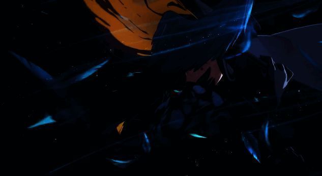 黑羽正面全身立绘,黑色短裙与金属锁链装饰相搭,眼神冷峻