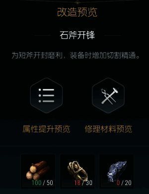 改造二材料图解，展示进阶合成组件