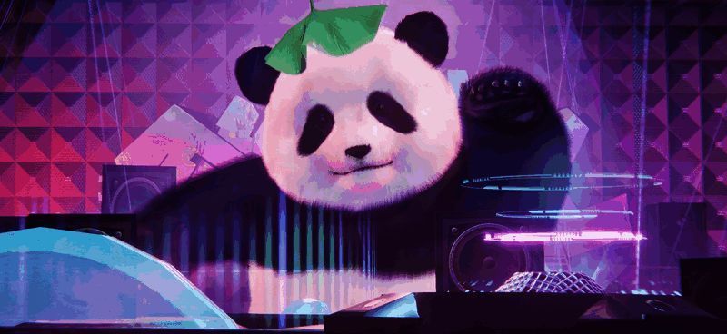 大熊猫果赖可爱形象展示,身着战甲手持小盾牌