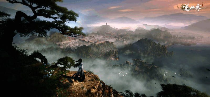 发布会现场展示多款新游预告画面，包括《逆水寒》《射雕》等