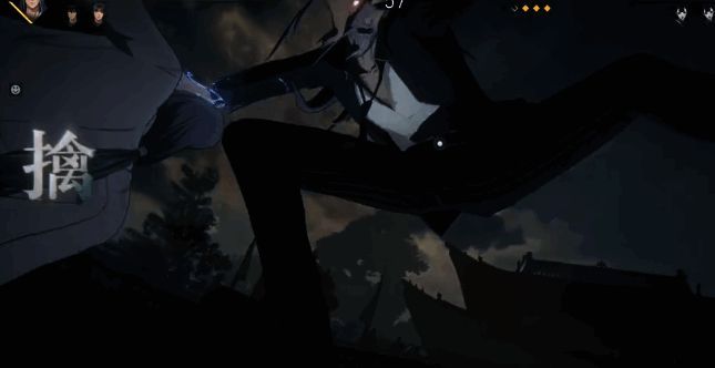 抓取技能博弈界面示意图,显示‘擒’字提示与脱身倒计时