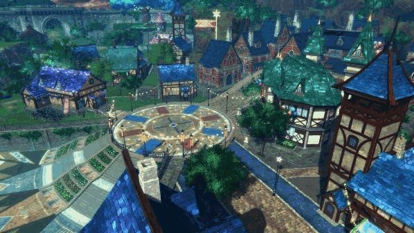 游戏界面展示商店运营与城镇建设进度条，交互设计直观