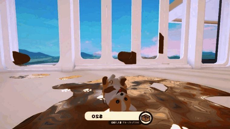 《泥狗了!》游戏画面展示狗狗在房间内奔跑捣乱