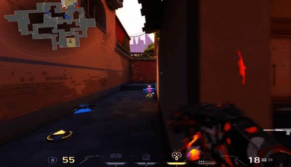 准星五展示图，带有轻微偏移提示线，帮助判断敌人移动轨迹