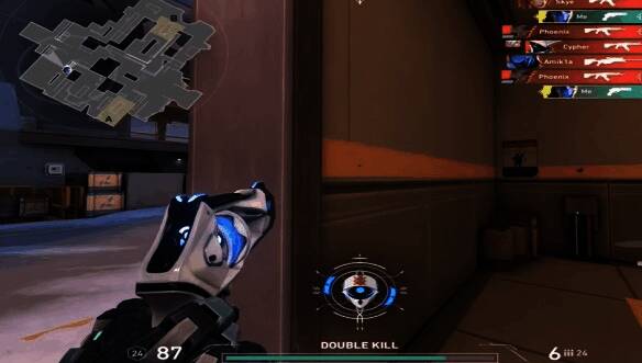 准星七效果图，黑白双色十字线，适应各种地图背景