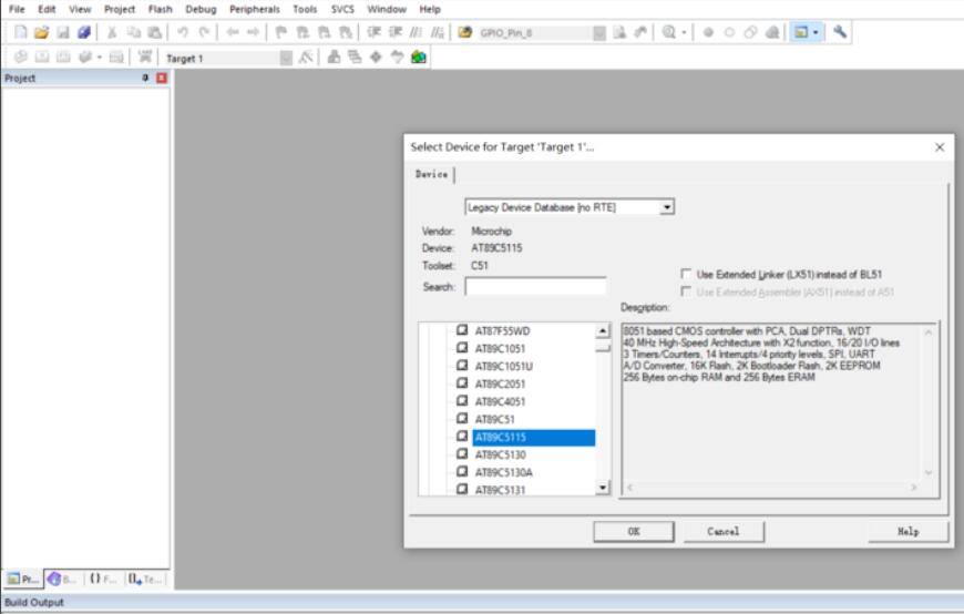 已选中的AT89C51芯片型号,点击确认按钮继续下一步
