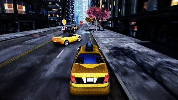 玩家在快餐店工作场景，身穿制服为顾客服务