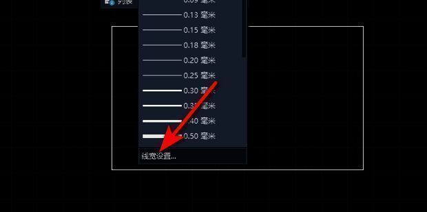 线宽设置对话框界面展示，重点标注显示线宽勾选状态