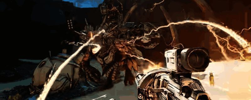 《无主之地4》游戏封面，展示标志性武器与未来科技风格