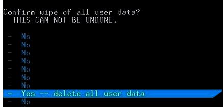 REC模式下清除用户数据选项高亮显示