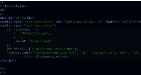 代码编辑器特写镜头,重点显示CKPlayer脚本引用部分