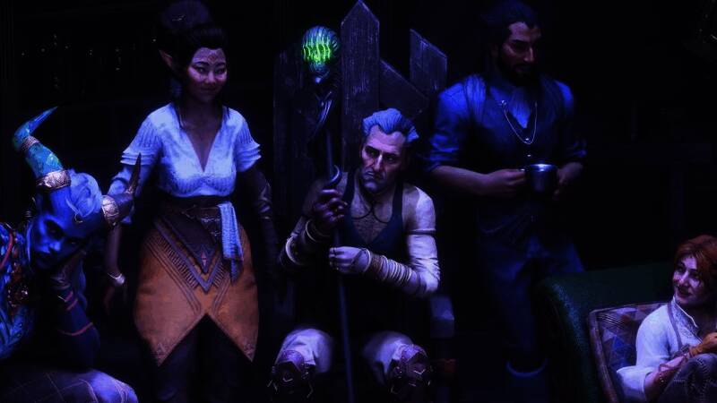 《誓言与复仇》播客主视觉图，背景为游戏中的神秘组织成员形象