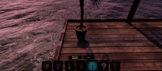 游戏中的夜间场景,酒吧灯光闪烁,人群聚集在吧台前等待饮品