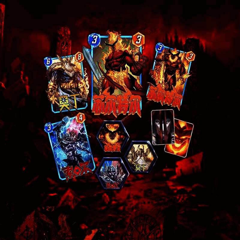 芬里尔卡牌特写,展现北欧神话元素与强大气场