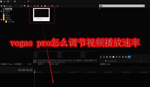 Vegas Pro软件主界面展示,显示时间线面板与视频轨道布局