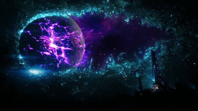 BOSS战画面,巨型机械怪物释放红色能量光束攻击玩家