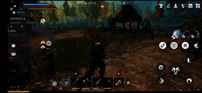 战斗场景截图，展示宠物集体攻击指定目标的画面