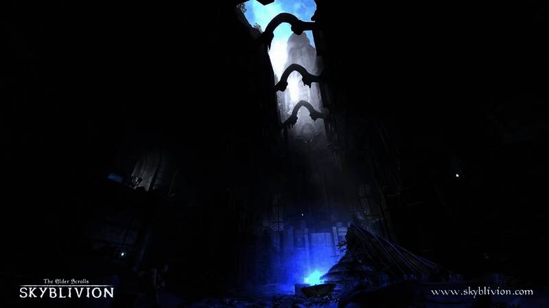 地牢内多个区域的光照模拟演示,显示环境细节的高度还原