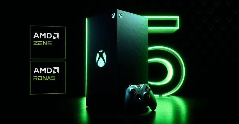 疑似下一代Xbox主机概念图，展示未来科技感设计风格