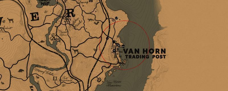 玩家在范霍恩贸易站附近进行抢劫任务场景