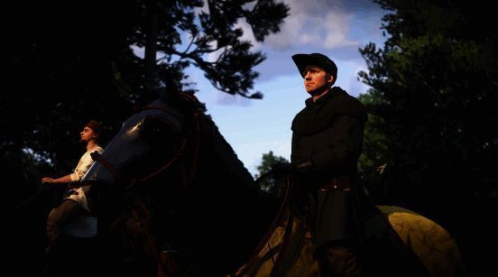 《天国:拯救 II》游戏场景截图,展现中世纪城镇风貌与人物造型