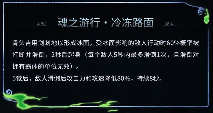 战斗场景截图,敌人在冷冻路面上滑倒挣扎,周围布满冰晶特效