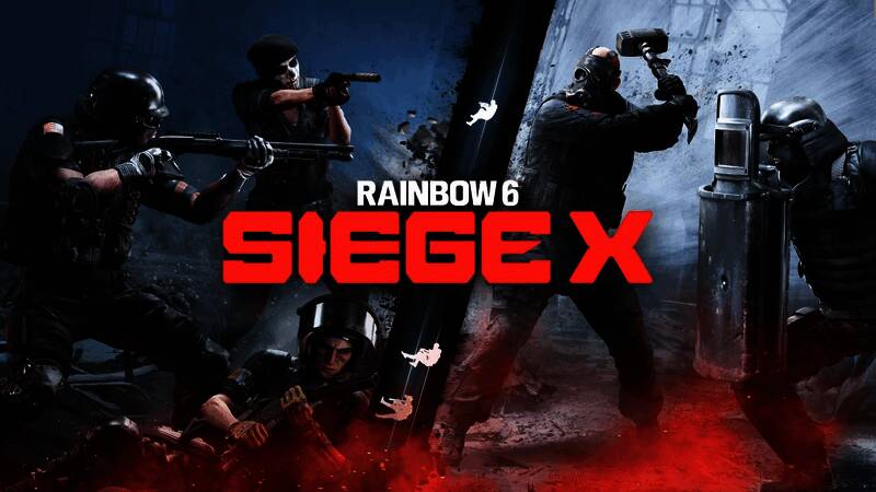 《彩虹六号：围攻X》多人对战场景，特勤干员正进行战术突破