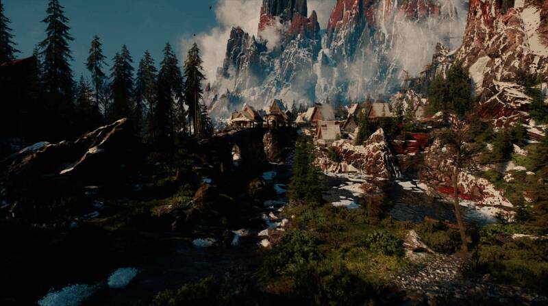 另一张《巫师4》森林环境截图，展现不同视角下的植被细节