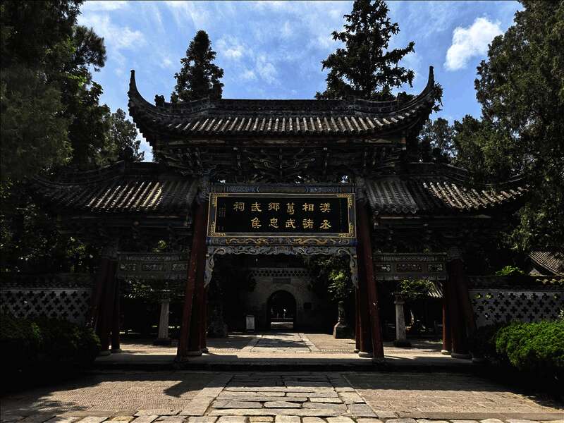 勉县武侯祠外景,古色古香的建筑与历史氛围浓厚