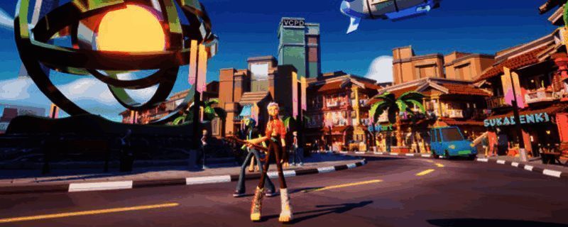 曲途2游戏封面展示,绚丽的霓虹风格画面中呈现两位主角形象