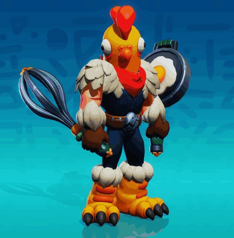 巴巴六手持大火腿,表情自信