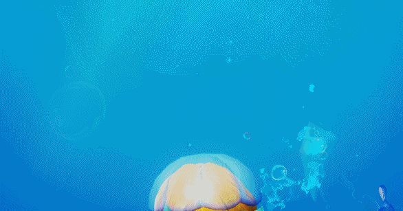 瓦瓦莉手持鲨鱼进行攻击,动作夸张