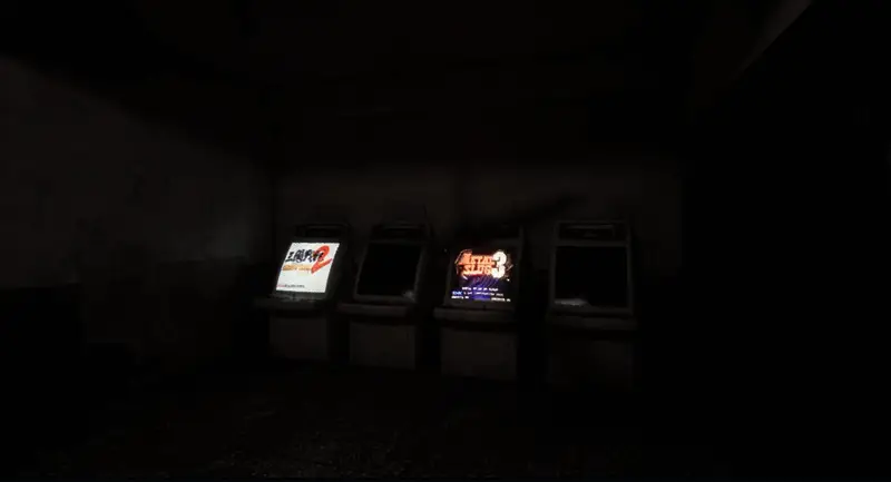 街机厅墙上电风扇影子动态画面