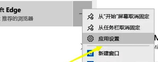 应用和功能中找到Edge浏览器的界面图