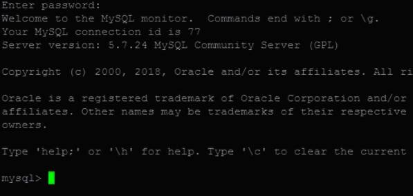 成功连接到MySQL的界面图片